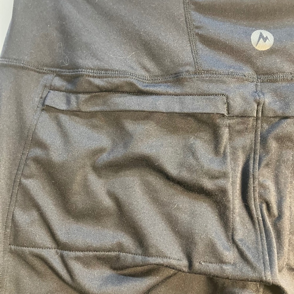 Marmot Womens Black High Waisted Performance Hiking Leggings Large Pockets L - Picture 7 of 14